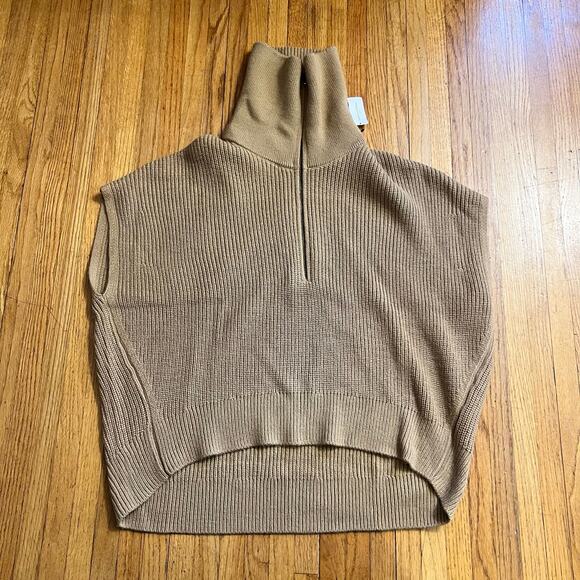 Banana Republic Sweater Womens XL Sleeveless Brown Knit Turtleneck - Picture 1 of 9